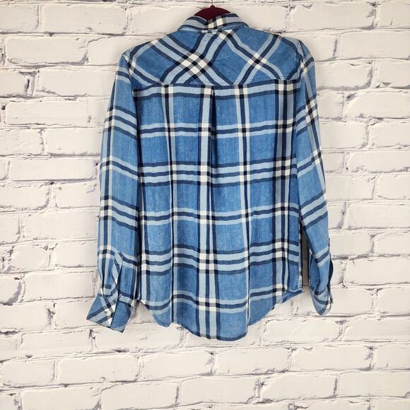 Rails Hunter Shirt Size S Lapis White Black Chambray Button Up lumberjack cabin - Picture 2 of 9